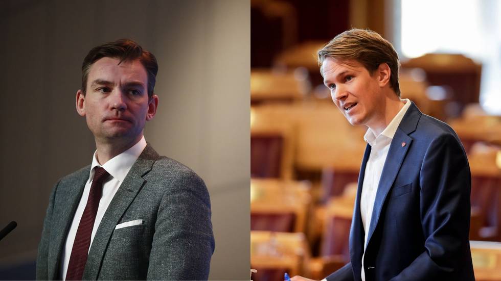 Forsknings- og høyere utdanningsminister, Henrik Asheim (H) og Torstein Tvedt Solberg (Ap) ser ulikt på dagens opptakstall til høyere utdanning.