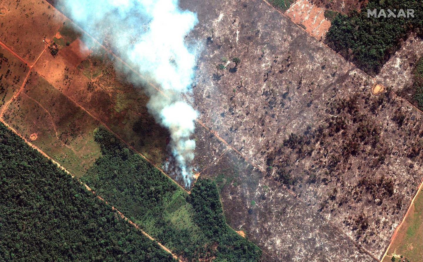 brann: Et satelittbilde viser en av brannene som herjer i Amazonas. FOTO: NTB SCANPIX