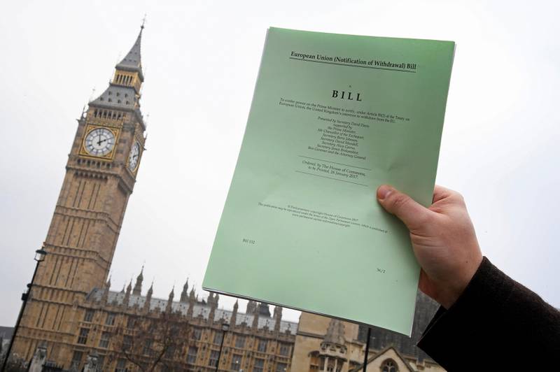 Parlamentet skal stemme over artikkel 50-forslaget som legges fram av regjeringen.