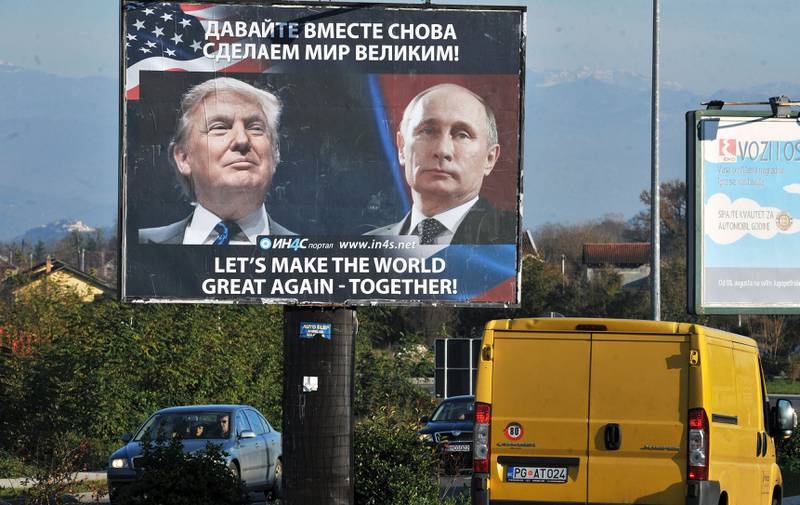 Valget av Donald Trump i USA og løfter om et bedre forhold til president Vladimir Putin, ble tatt godt           imot blant deler av den serbiske befolkningen på Balkan. Her fra Montenegro.