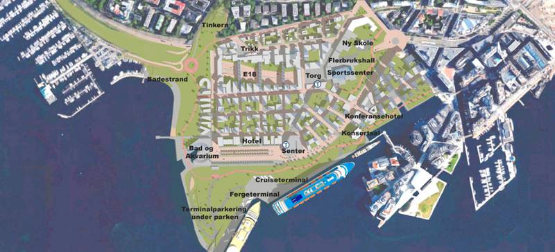 Slik kan Filipstad se ut om Fjordbyeplanen blir vedtatt.