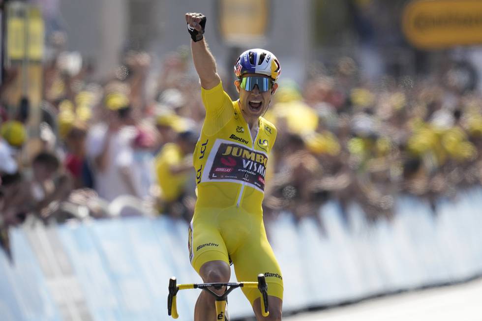 Wout Van Aert vant fjerde etappe i Tour de France. Foto: Thibault Camus / AP / NTB