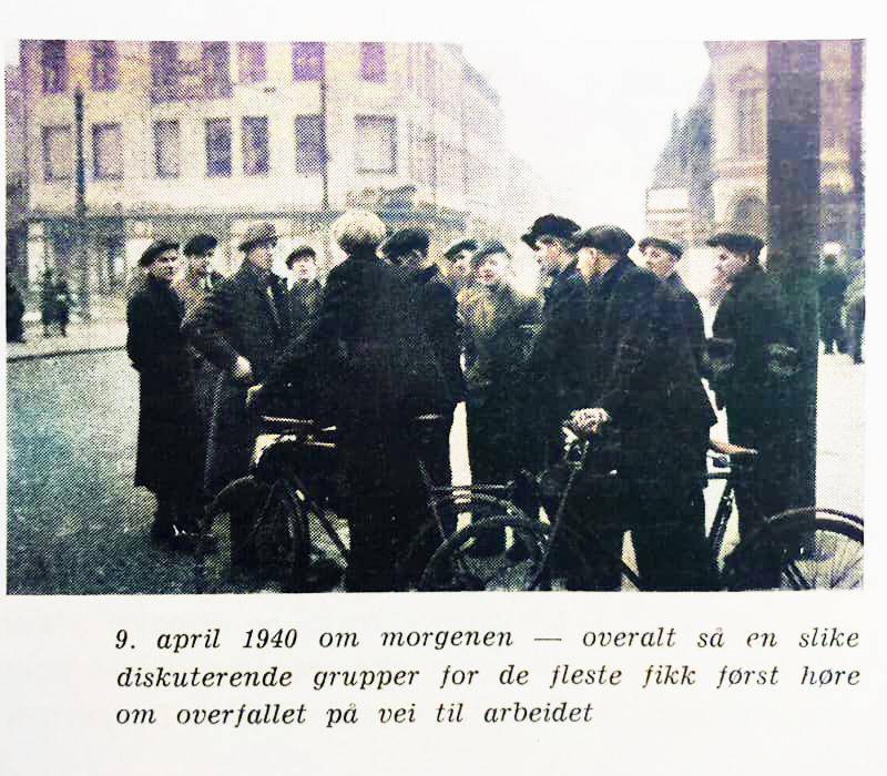 Drammens innbyggere diskuterer nyhetene om morgenen 9. april før de går på jobb.