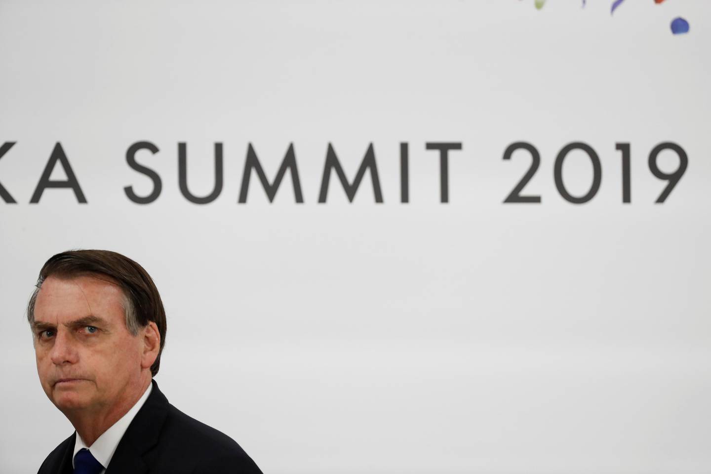 Brazil's President Jair Bolsonaro during a news conference at the G20 summit in Osaka, Japan, June 29, 2019. REUTERS/Jorge Silva