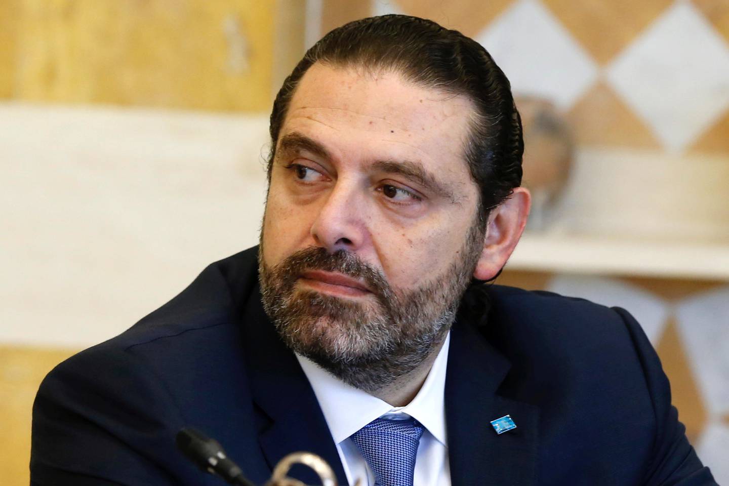 Lebanon's Prime Minister Saad al-Hariri attends a cabinet session at the Baabda palace, Lebanon October 21, 2019. REUTERS/Mohamed Azakir