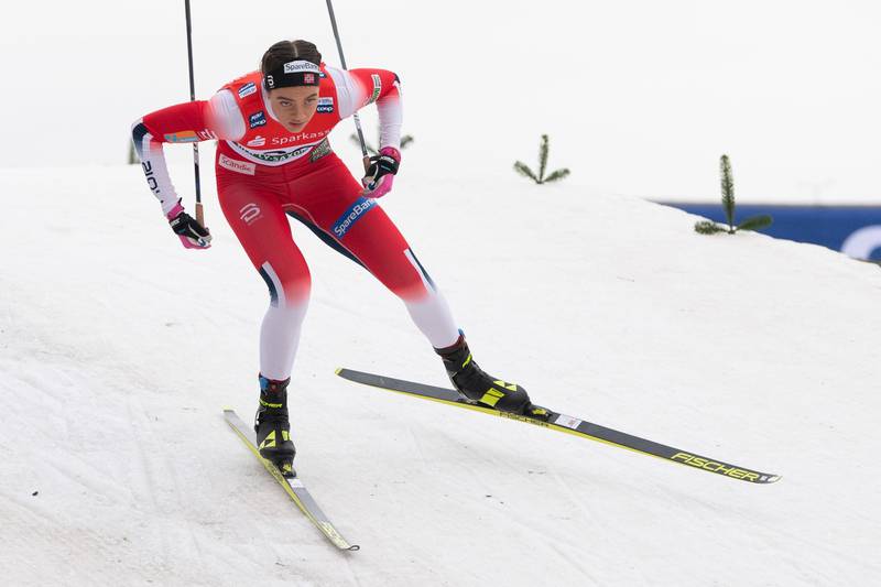 Dresden, Germany 20200111. 
Cross-country World Cup, sprint freestyle, women: Kristine Stavaas Skistad from Norway runs on the track in the qualification.
Foto: Sebastian Kahnert/DPA / NTB scanpix