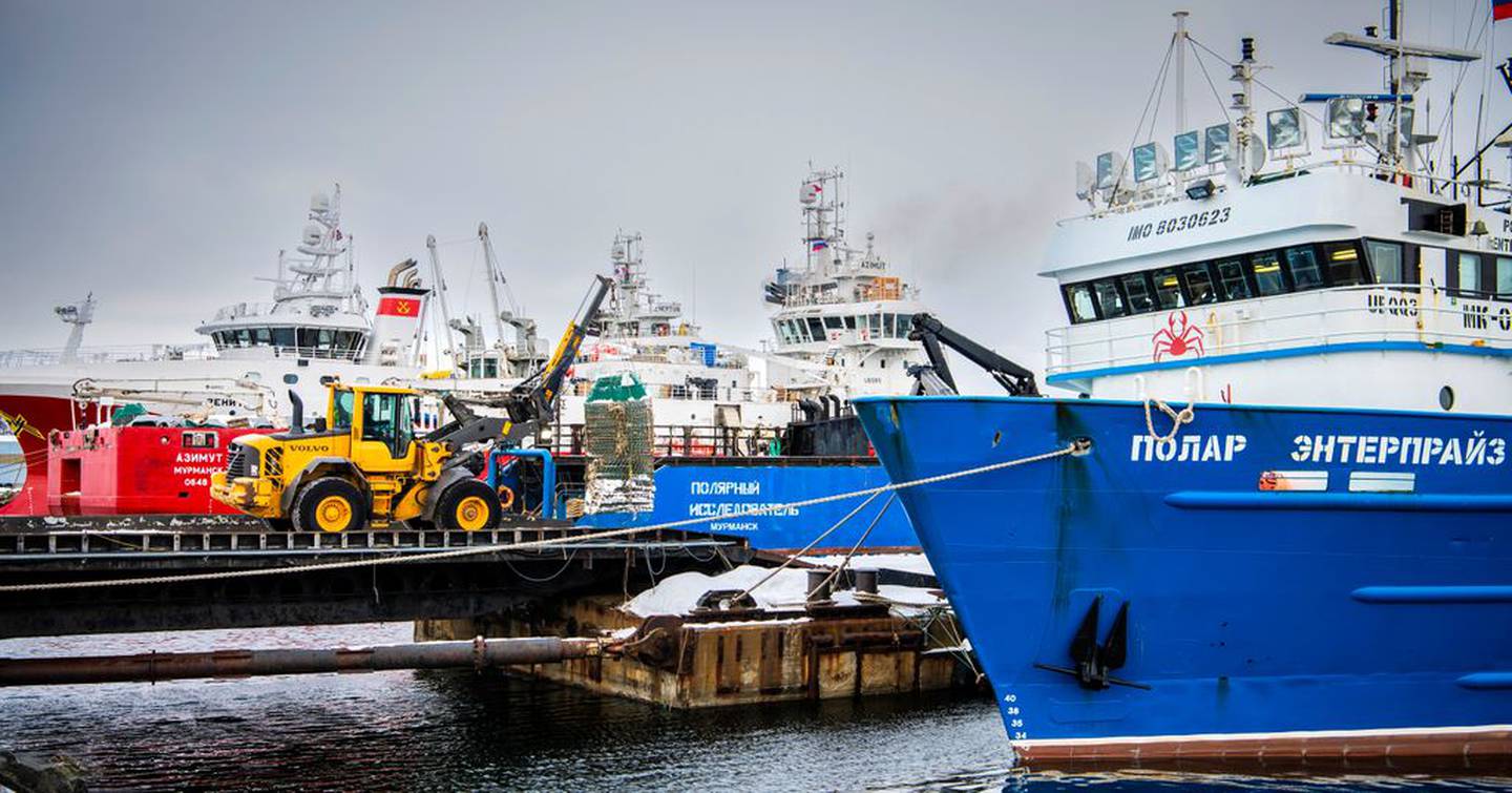 HELT AVHENGIG AV RUSSERNE: På havna i Kirkenes ligger det tett i tett med russiske båter. Det sørger for mange arbeidsplasser på land i Sør-Varanger kommune. Forsvinner de russiske båtene, kan de arbeidsplassene forsvinne.