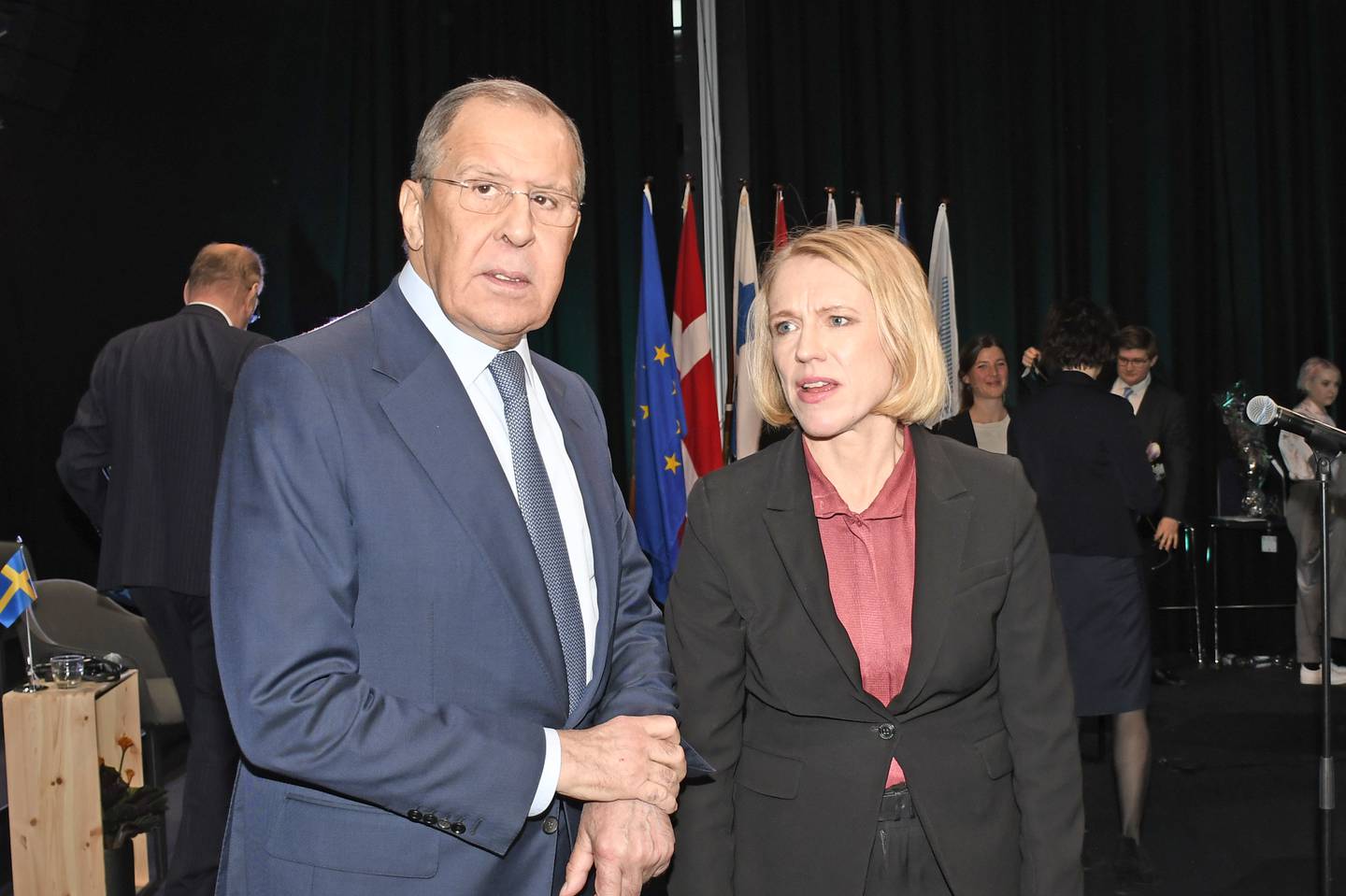 Utenriksminister Anniken Huitfeldt møtte Russlands utenriksmister Sergej Lavrov under møtet i Barentsrådet i Tromsø høsten 2021.
