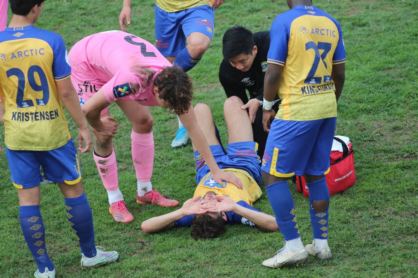 Nikolai Hristov måtte ut med skade for Grorud i cupoppgjøret mot Follo torsdag.