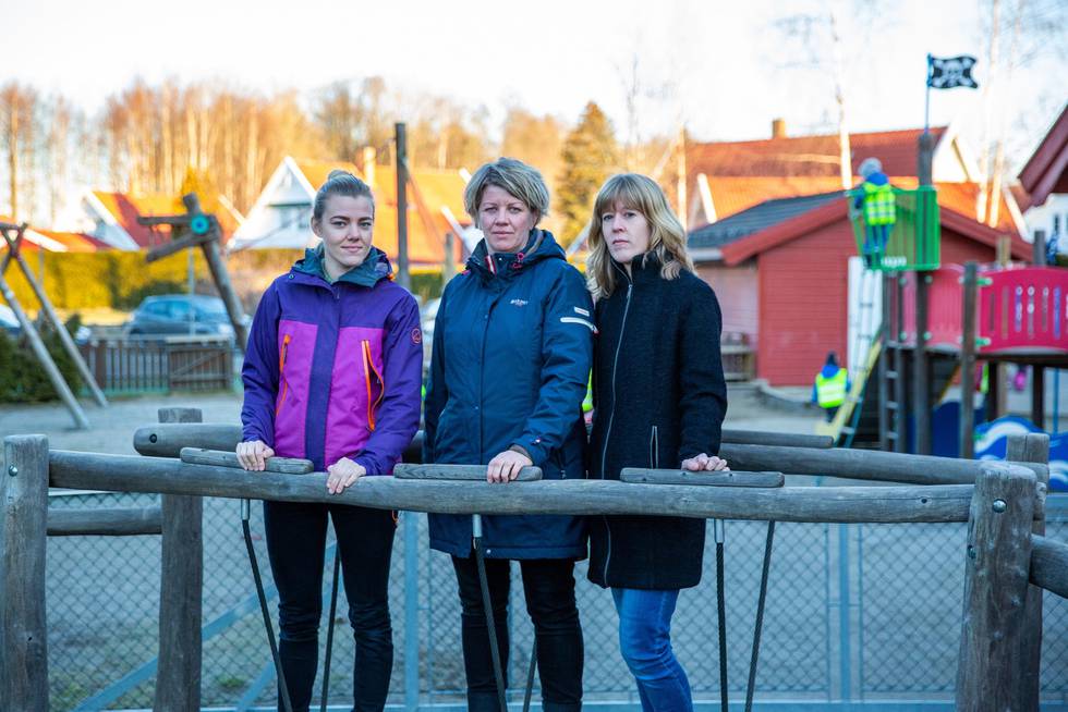 Andrea Narum (fra venstre), Siv Brask Groth og Lise Pedersen ønsker ikke at barna deres skal gjennomføre kartleggingen Dagsavisen har omtalt.