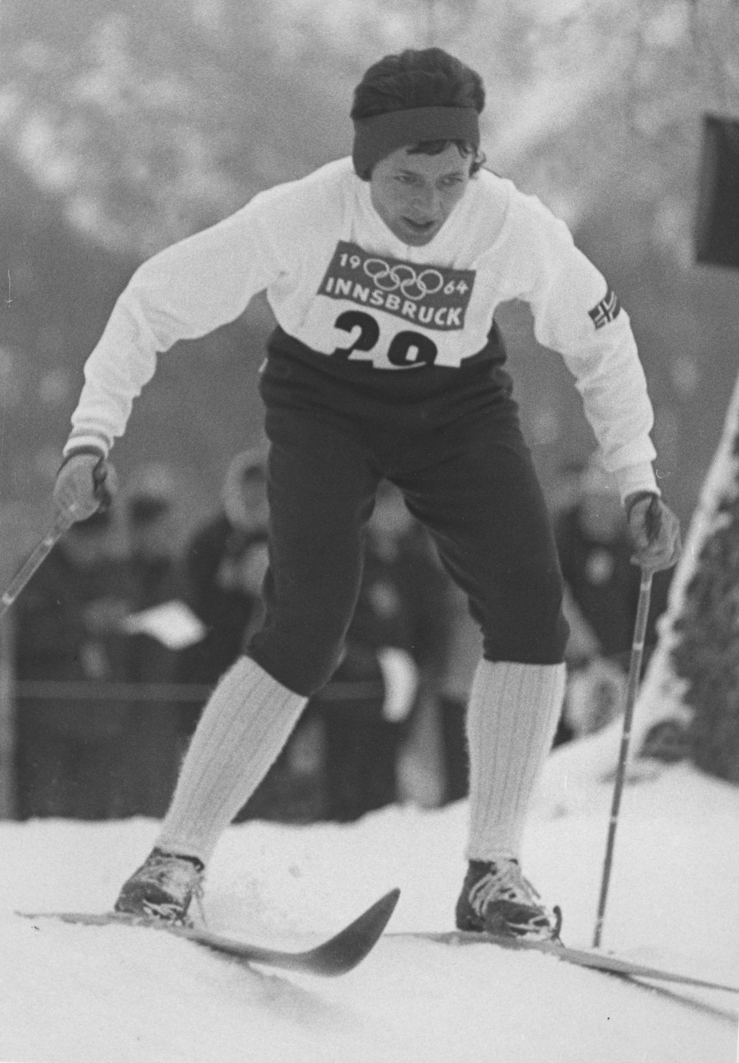 Ingrid Wigernes i skisporet i 1964, fire år før hun slo an som sanger med «Jentutn våre».
FOTO: NTB SCANPIX