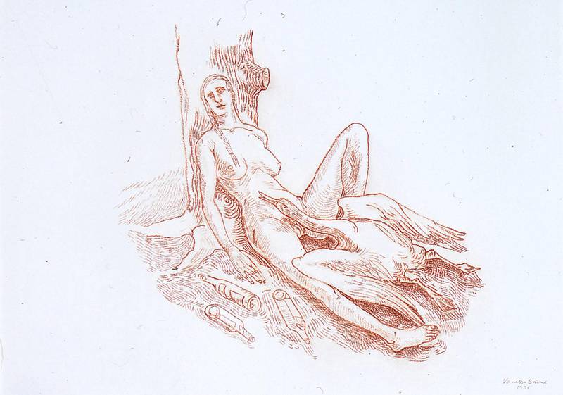 Vanessa Bairds bilder, en serie tegninger som spinner rundt seksuelle forhold mellom kvinner og dyr, er uønsket på grunn av seksuelt innhold. Blant dem er en variant av det kjente motivet med «Leda og svanen», Foto: Vanessa Baird/Kunst på arbeidsplassen