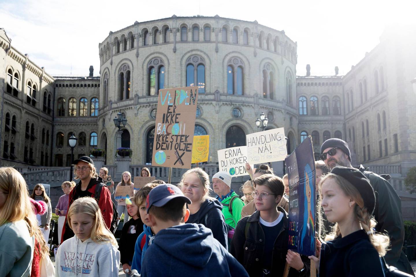 OSLO, NORGE 20190920. 
Klimastreik foran Stortinget, fredag.
Foto: Berit Roald / NTB scanpix