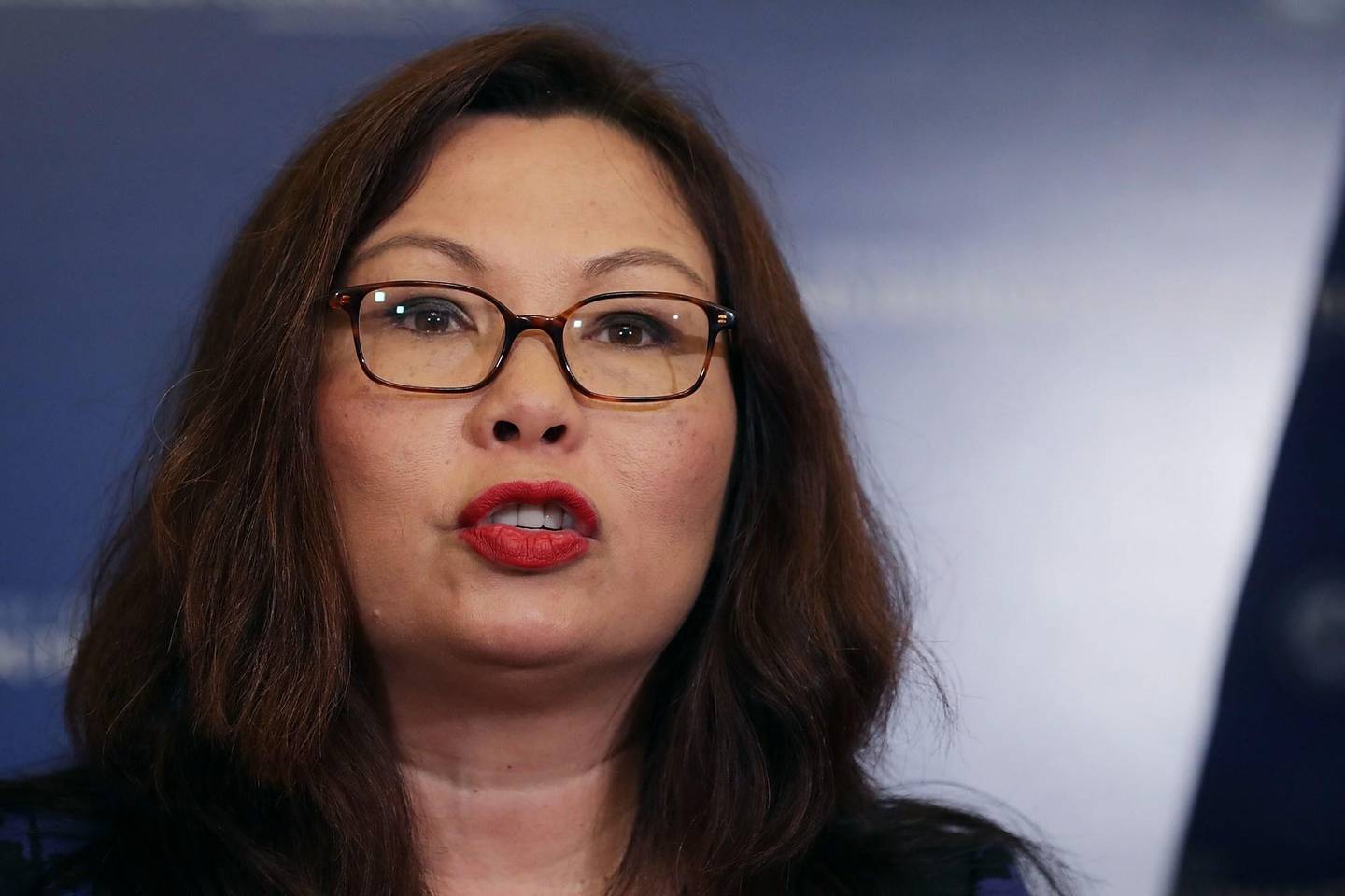 WASHINGTON, DC - JULY 11: Sen. Tammy Duckworth (D-IL) speaks during a news conference about resisting the Trump Administration's Presidential Advisory Commission on Election Integrity with at the U.S. Capitol July 11, 2017 in Washington, DC. Citing no evidence of widespread voter fraud in the United States, Duckworth said the commission is an attempt at voter suppression and a threat to cyber security for America's 200 million registered voters.   Chip Somodevilla/Getty Images/AFP
== FOR NEWSPAPERS, INTERNET, TELCOS & TELEVISION USE ONLY ==