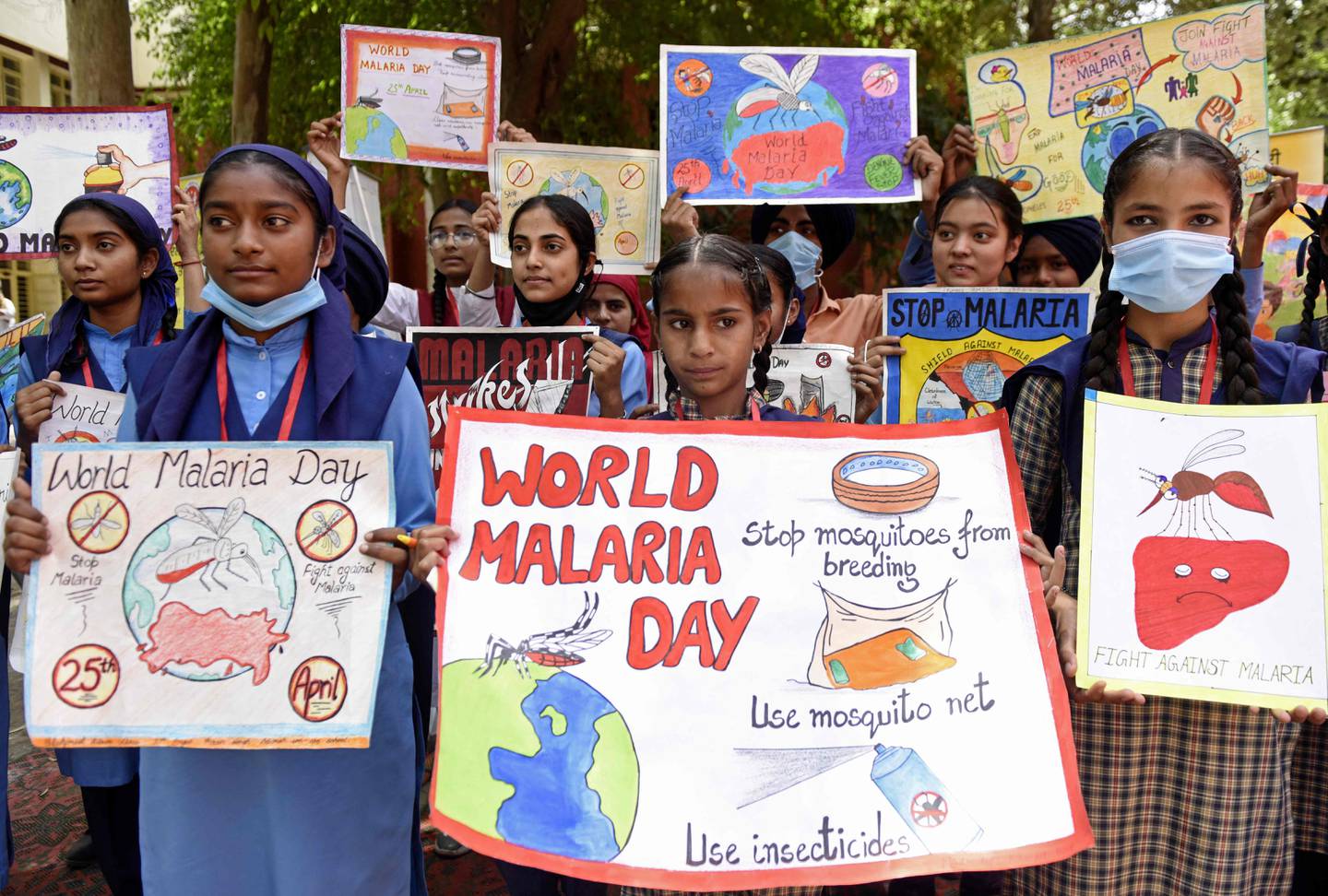 Barn i India markerte verdens malariadag 25. april.