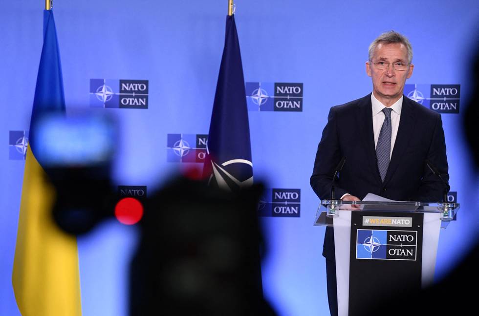 Natos generalsekretær Jens Stoltenberg på en pressekonferanse denne uka.