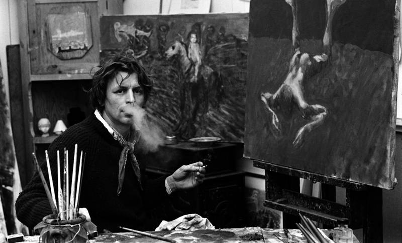 Frans Widerberg i sitt atelier i 1971.