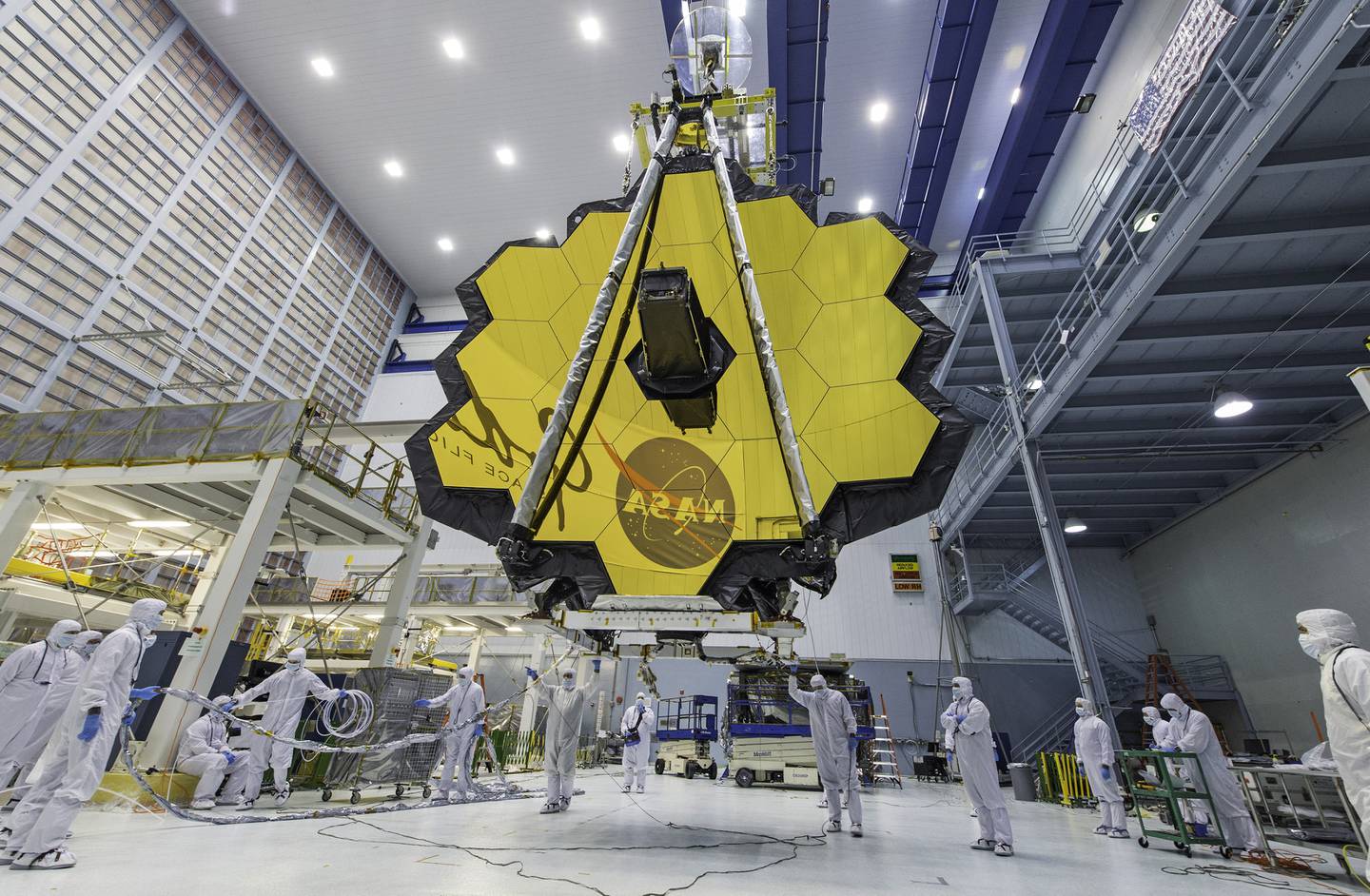 James Webb-teleskopet er på plass i verdensrommet. Her fra Goddard Space Flight Center i USA i april 2017.