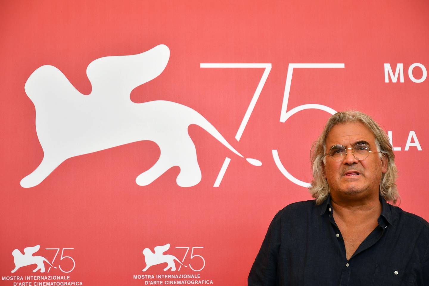 director Paul Greengrass attends a photocall for the film "22 July" presented in competition on September 5, 2018 during the 75th Venice Film Festival at Venice Lido. (Photo by Alberto PIZZOLI / AFP)
