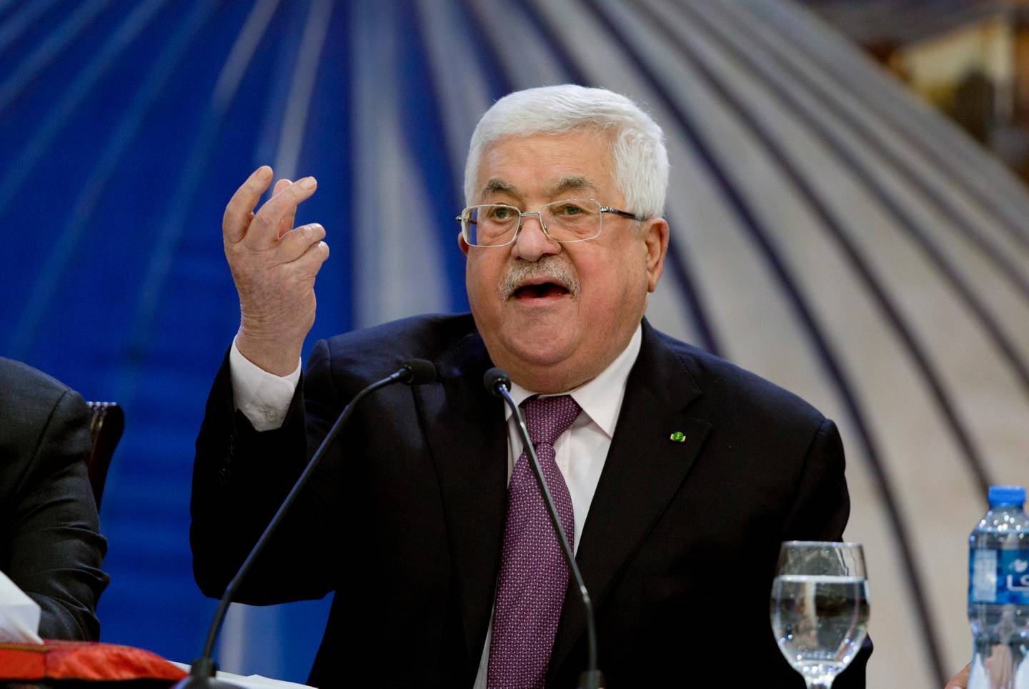 FILE - In this Jan. 22, 2020 file photo, Palestinian President Mahmoud Abbas speaks after a meeting of the Palestinian leadership in the West Bank city of Ramallah. A senior Palestinian official said Tuesday, Nov. 17 the Palestinian Authority will restore ties with Israel after it cut all contacts in May over Israels planned annexation of up to a third of the occupied West Bank. The move to restore ties likely reflects the Palestinians hopes that the election of former Vice President Joe Biden spells the end of the Trump administrations Mideast policies, which overwhelmingly favored Israel.  (AP Photo/Majdi Mohammed, File)