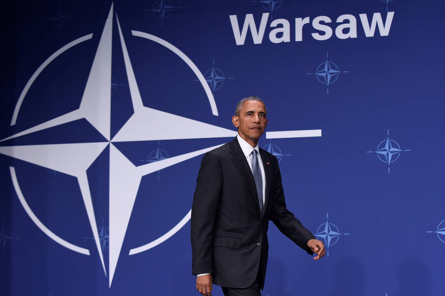 NATO er sentralt i spørsmålet om hvordan USA ser sin rolle i verden. Her president Obama på Nato-toppmøtet i juli.