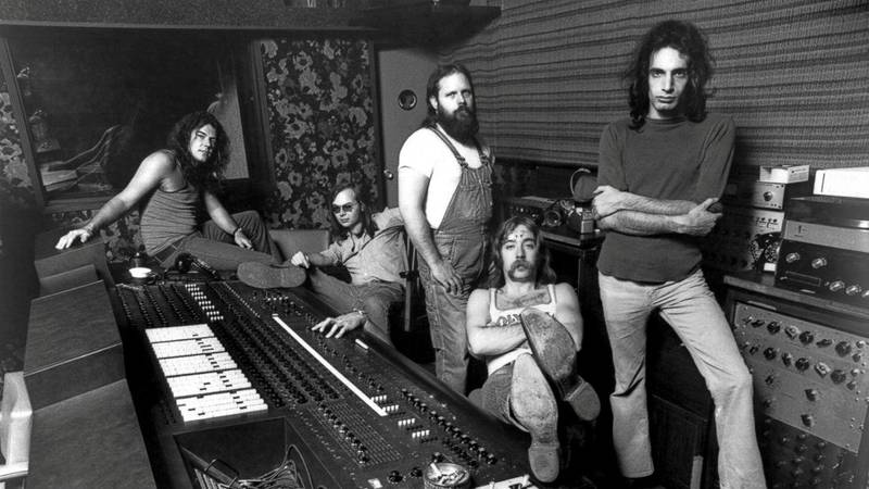 Steely Dan i studio for å spille inn «Countdown To Ecstacy» i 1973: Jim Hodder, Walter Becker, Denny Dias, Jeff «Skunk» Baxter og Donald Fagen FOTO: ABC/DUNHILL RECORDS