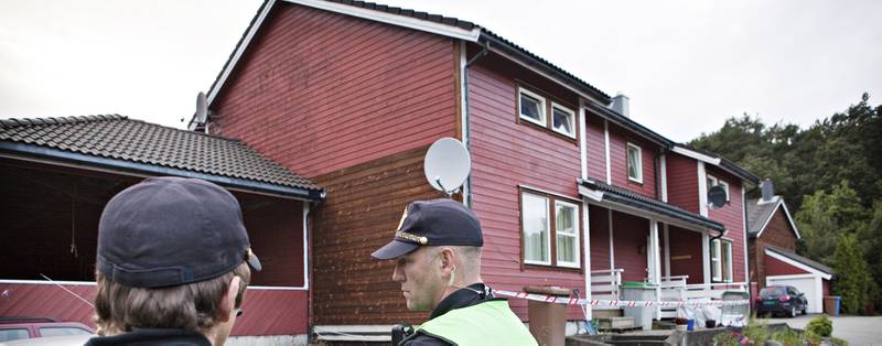 Begge de to som er siktet for å ha skutt og drept en 27 år gammel mann i denne boligen på Lura skal være tilknyttet Bandidos MC Stavanger som såkalte hangarounds.