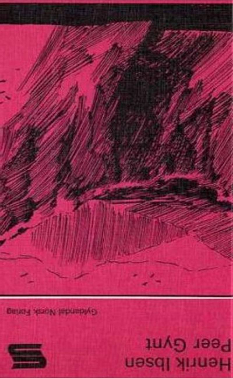 Boka: Den magenta-rosa Peer Gynt boka vi brukte på «drama». Den står fremdeles i min bokhylle.