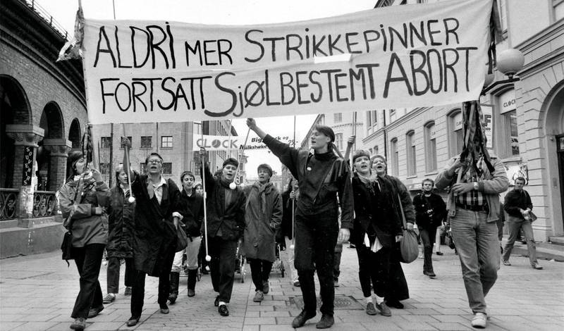 Motdemonstrasjon mot «Ja til livet»-demonstrasjonen i mai 1986.