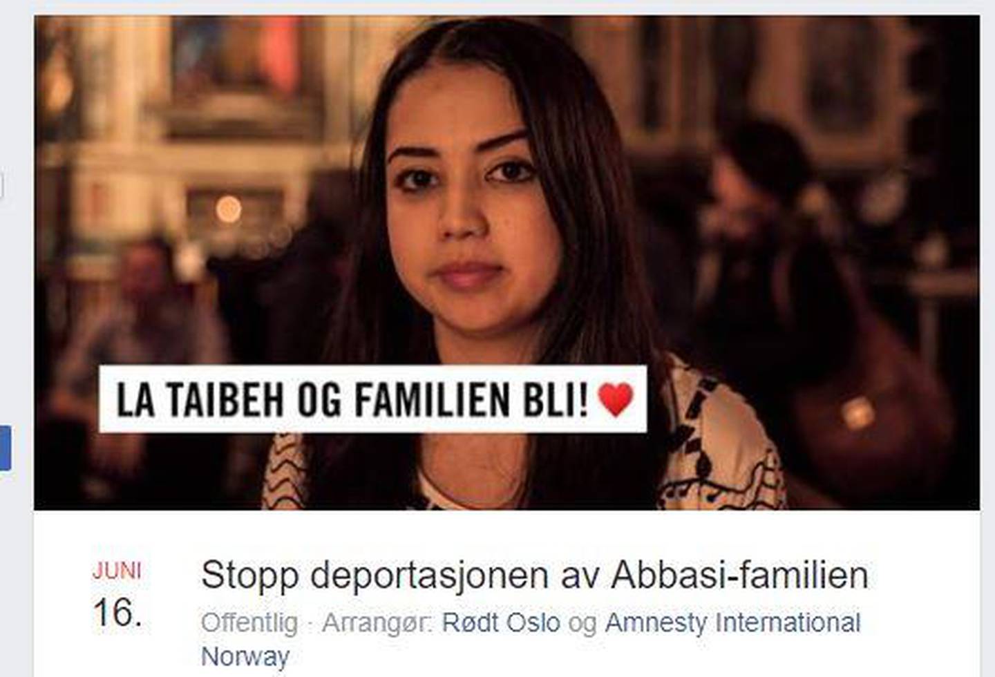 Rødt, Amnesty innkalte til demonstrasjon søndag etter utsendelsen av Abbasi-familien fra Trondheim