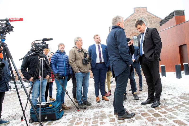 7. desember: Justisminister Tor Mikkel Wara (Frp) kommenterer truslene som har kommet mot ham selv i form av tagging på hus og privatbil. FOTO: HÅKON MOSVOLD LARSEN/NTB SCANPIX