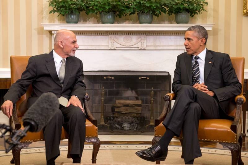 President Ashraf Ghani møtte president Barack Obama i USA i mars. Afghanistan er inne i et viktig år. FOTO: NTB SCANPIX