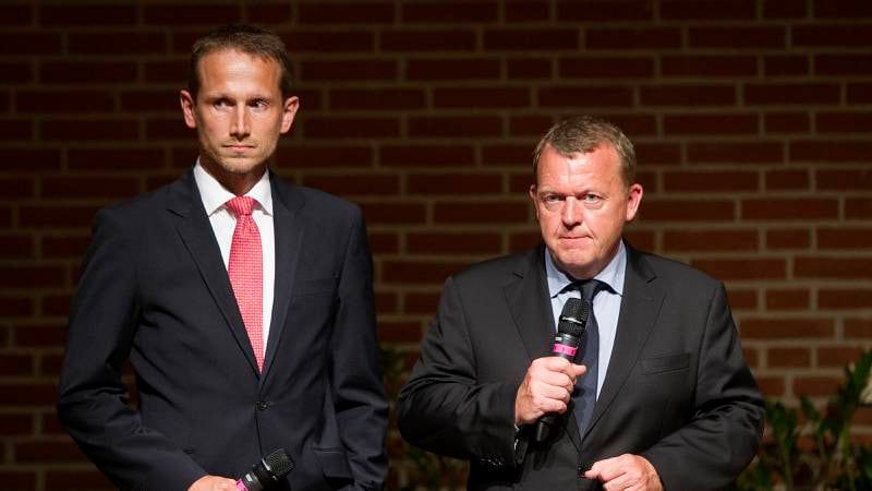 Kristian Jensen (t.v.) sammen med Lars Løkke Rasmussen, som i dag er dansk statsminister, i Odense i fjor. FOTO: Nils Meilvang/NTB scanpix