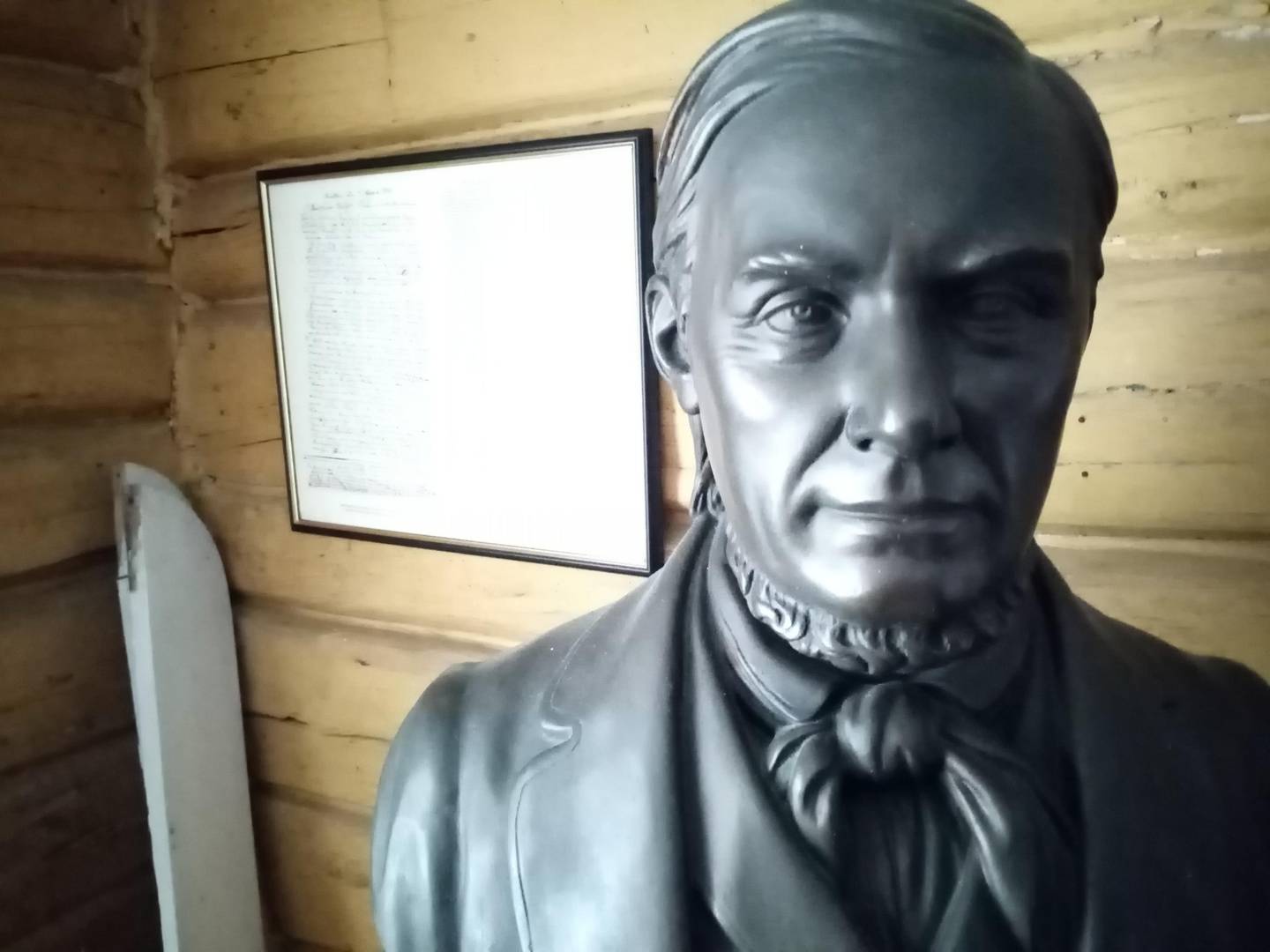 Hans Nielsen Hauge, as the sculptor Torsten Christensen Fladmoe (1831-1886) saw him when this bust was created, probably in the 1870s.  The artwork is part of the inventory at Hauges Minde on Rolvsøy.