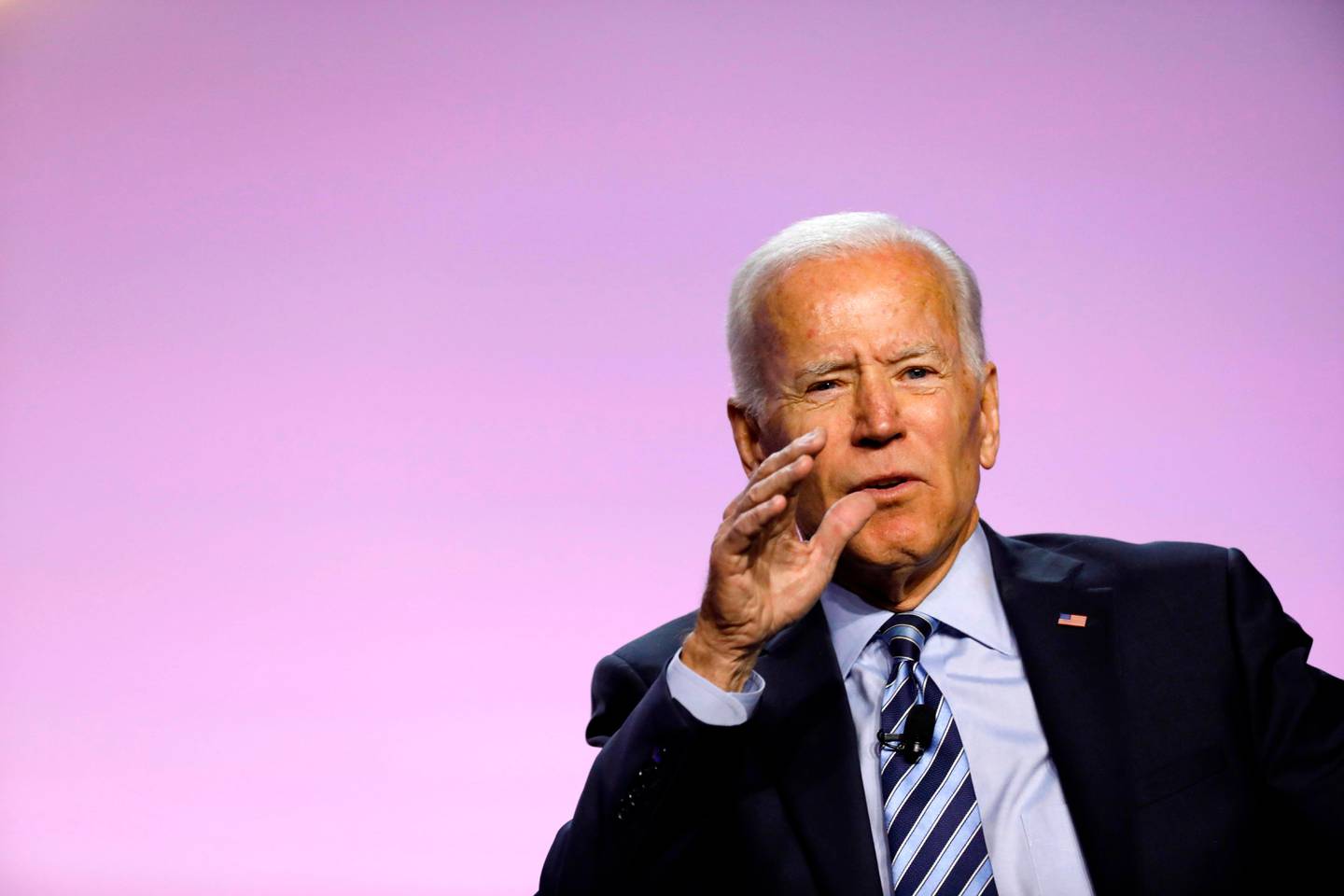 Democratic 2020 presidential candidate Joe Biden addresses Presidential Forum the NAACP's 110th National Convention at Cobo Center on July 24, 2019, in Detroit, Michigan. (Photo by JEFF KOWALSKY / AFP)
