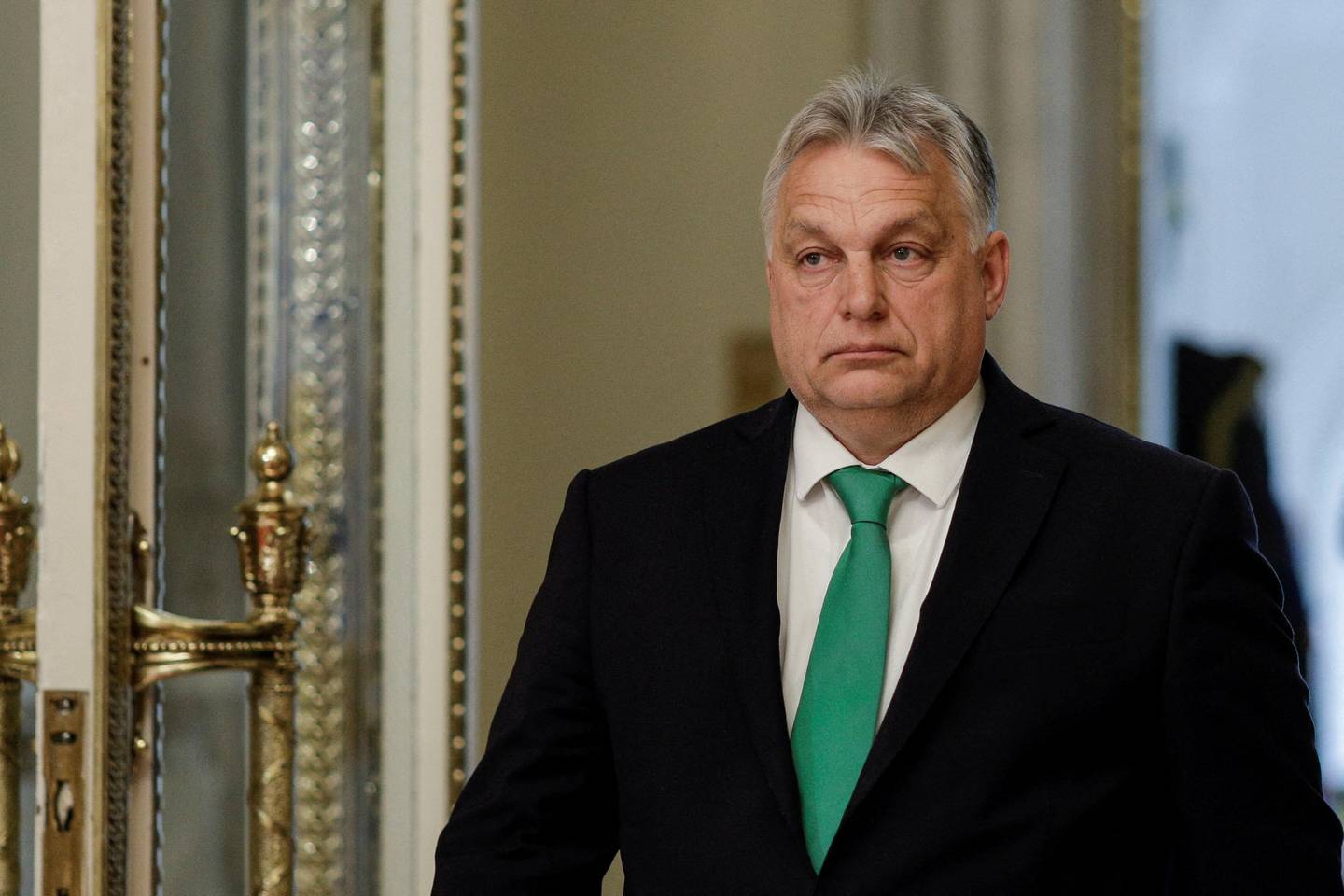 Hungarian Prime Minister Viktor Orban arrives for a meeting with EU leaders, in Bucharest, Romania, April 3, 2024. Inquam Photos/Octav Ganea via REUTERS ATTENTION EDITORS - THIS IMAGE WAS PROVIDED BY A THIRD PARTY. ROMANIA OUT. NO COMMERCIAL OR EDITORIAL SALES IN ROMANIA
