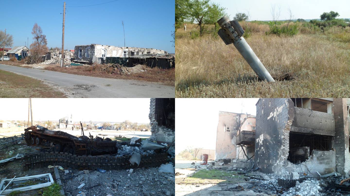 Noen av bildene Inna har sendt oss, som skal være tatt i hjembyen i Luhansk-området under krigen i 2014. De viser noen av ødeleggelsene hun ble vitne til.