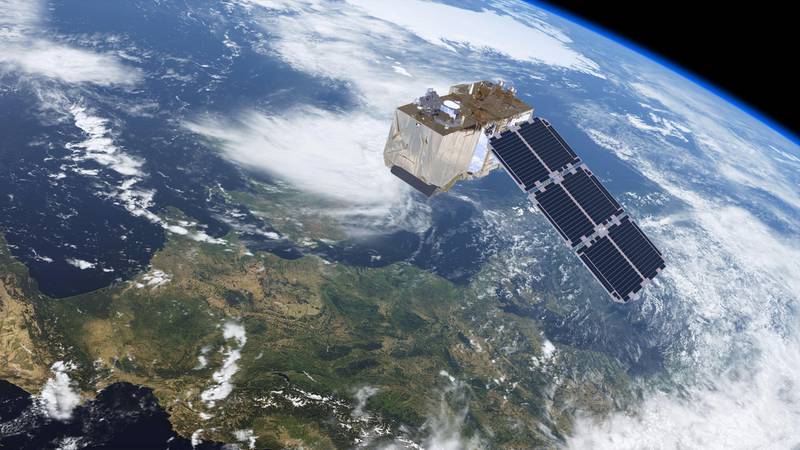 Dette er Sentinel 2, satellitten som forskerne ved Norges miljø- og biovitenskapelige universitet primært har benyttet seg av for å kunne kartlegge naturskogen i Oslo og Akershus i løpet av det siste året.
