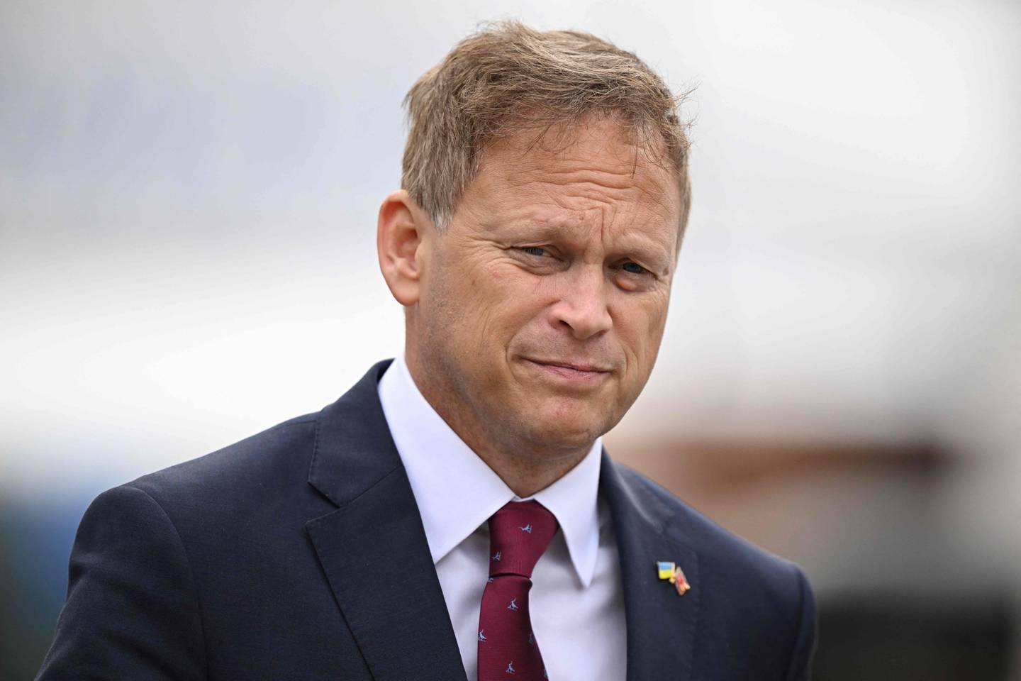 Britain's Defence Secretary Grant Shapps arrives to the final day of the annual Conservative Party Conference in Manchester, northern England, on October 4, 2023. (Photo by Oli SCARFF / AFP)
