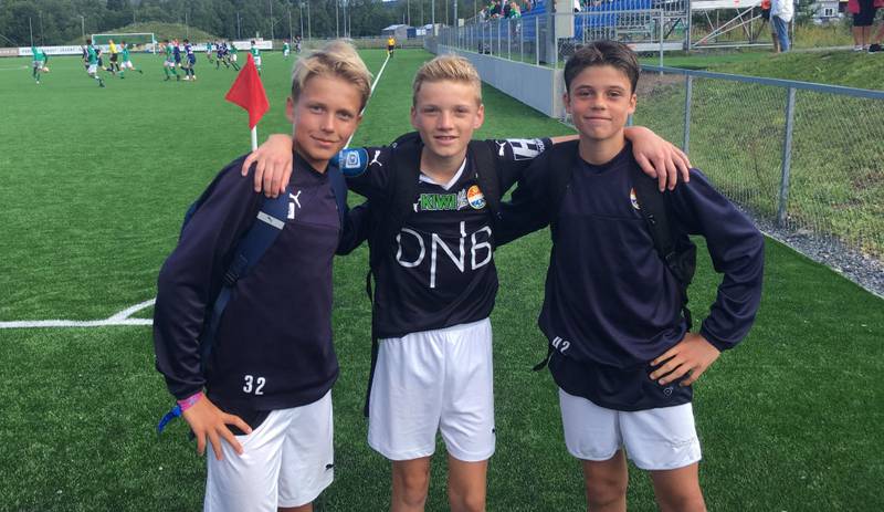 Fornøyde: Andreas Bjørndalen Sørum, Daniel Hermansen og Magnus Gjessing er fornøyde med egen innsats i Norway Cup.