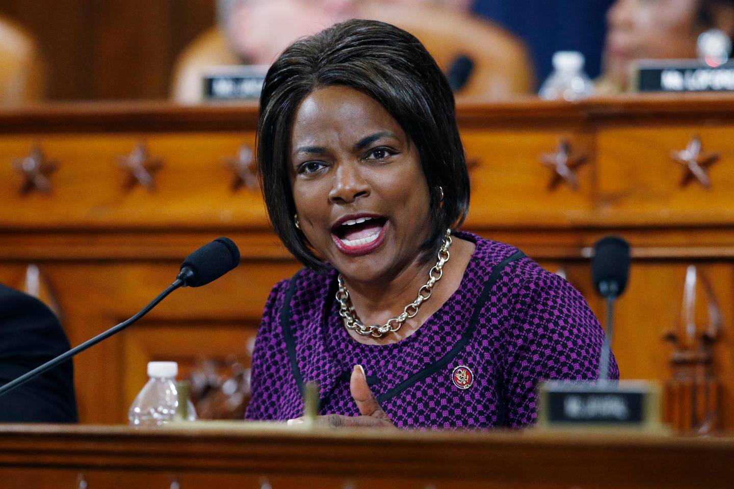 FILE - In this Dec. 11, 2019, file photo, Rep. Val Demings, D-Fla., gives her opening statement during a House Judiciary Committee markup of the articles of impeachment against President Donald Trump on Capitol Hill in Washington. Democratic presidential candidate former Vice President Joe Bidens search for a running mate is entering a second round of vetting for a dwindling list of potential vice presidential nominees, with several black women in strong contention. (AP Photo/Patrick Semansky, File)