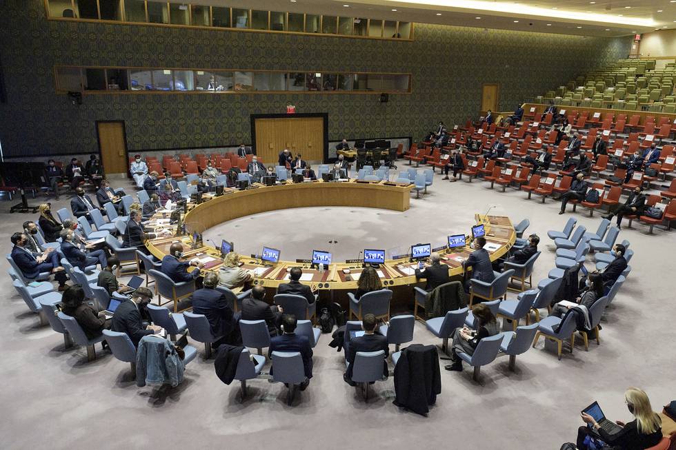 Et møte i FNs sikkerhetsråd forrige måned. Arkivfoto: Manuel Elías / AP / NTB