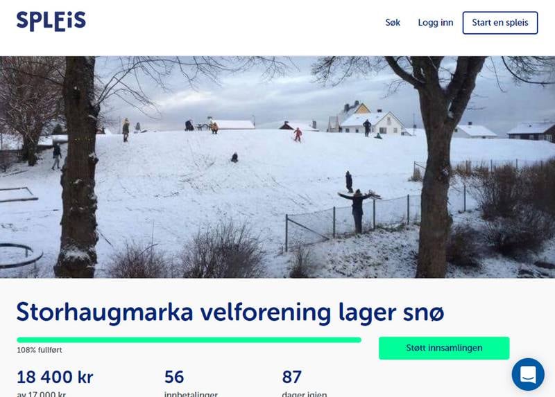 Storhaugmarka fikk forrige måned inn nok midler til ny snøkanon på spleis.no.