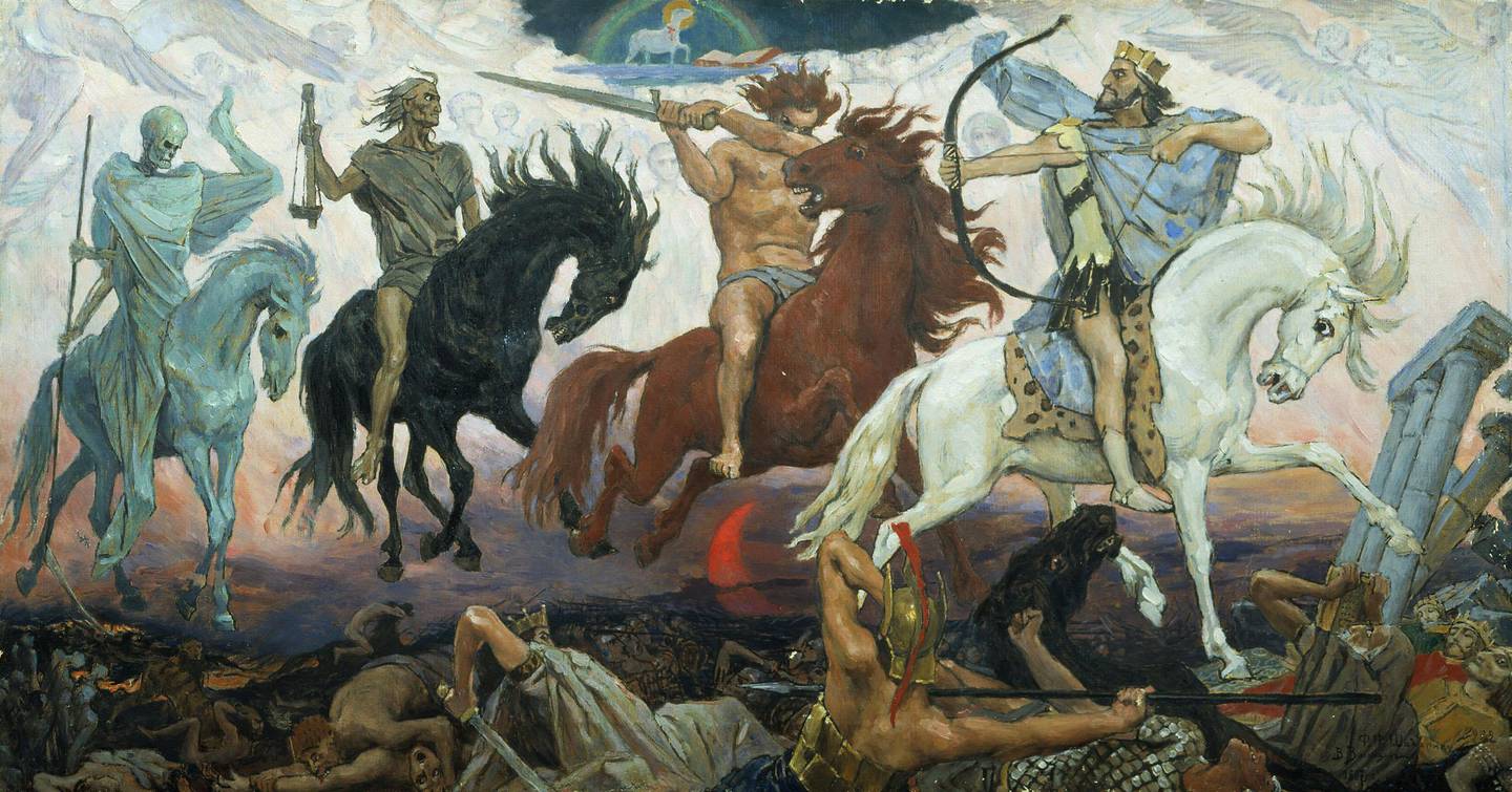 Apokalypsens fire ryttere i et maleri fra 1887 av Viktor Vasnetsov.