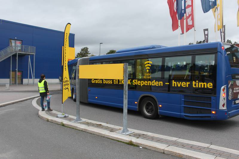 Kun fire passasjerer var med på den første Ikea-bussen inn til Oslo.
