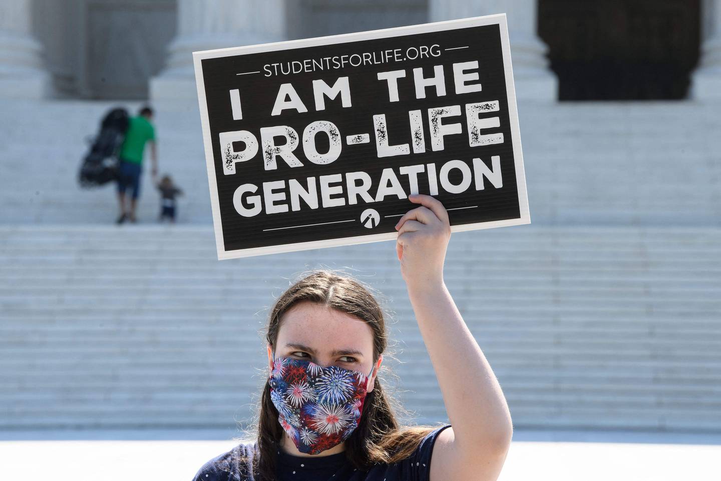 En abortmotstander under en demonstrasjon i Washington i fjor.
