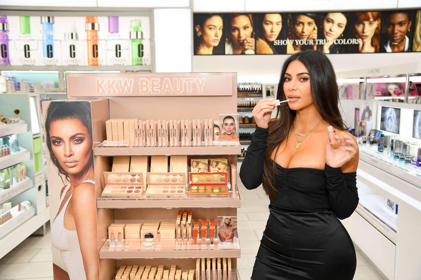 NEW YORK, NEW YORK - OCTOBER 24: Kim Kardashian attends KKW Beauty launch at ULTA Beauty on October 24, 2019 in New York City.   Dimitrios Kambouris/Getty Images for ULTA Beauty / KKW Beauty/AFP
== FOR NEWSPAPERS, INTERNET, TELCOS & TELEVISION USE ONLY ==