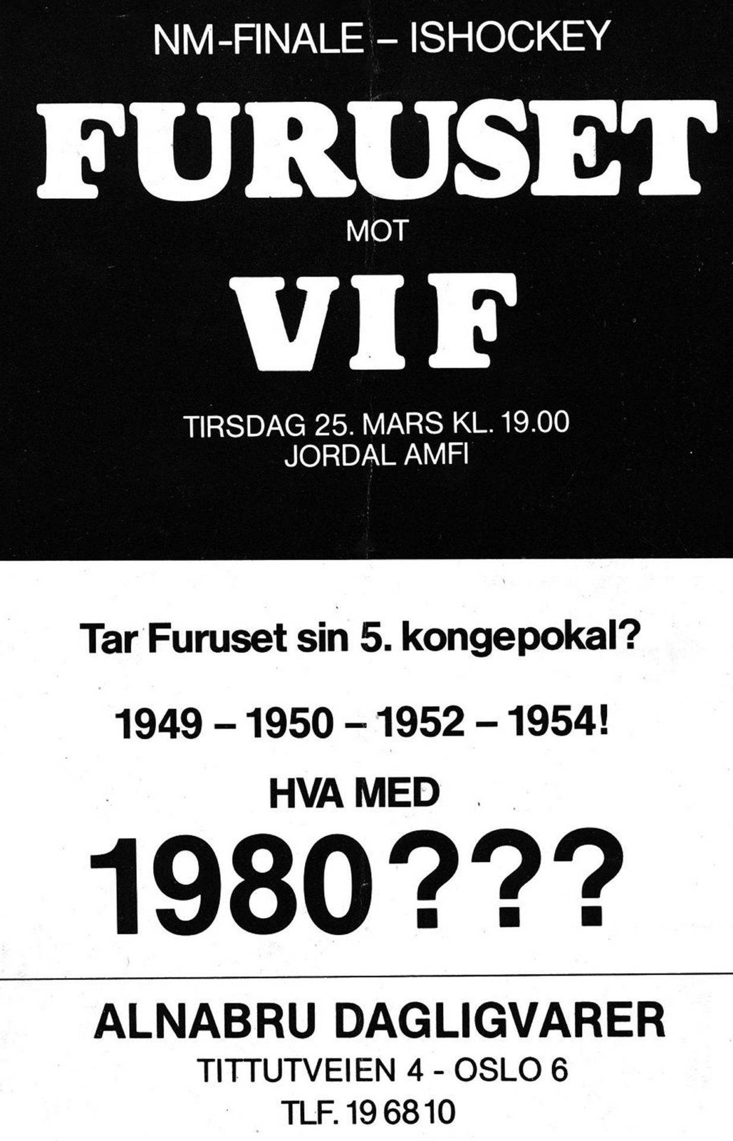 ANNONSE: Foran Furusets NM-gull nummer fem i 1980. FOTO: FURUSET IDRETTSFORENINGS FOTOARKIV
