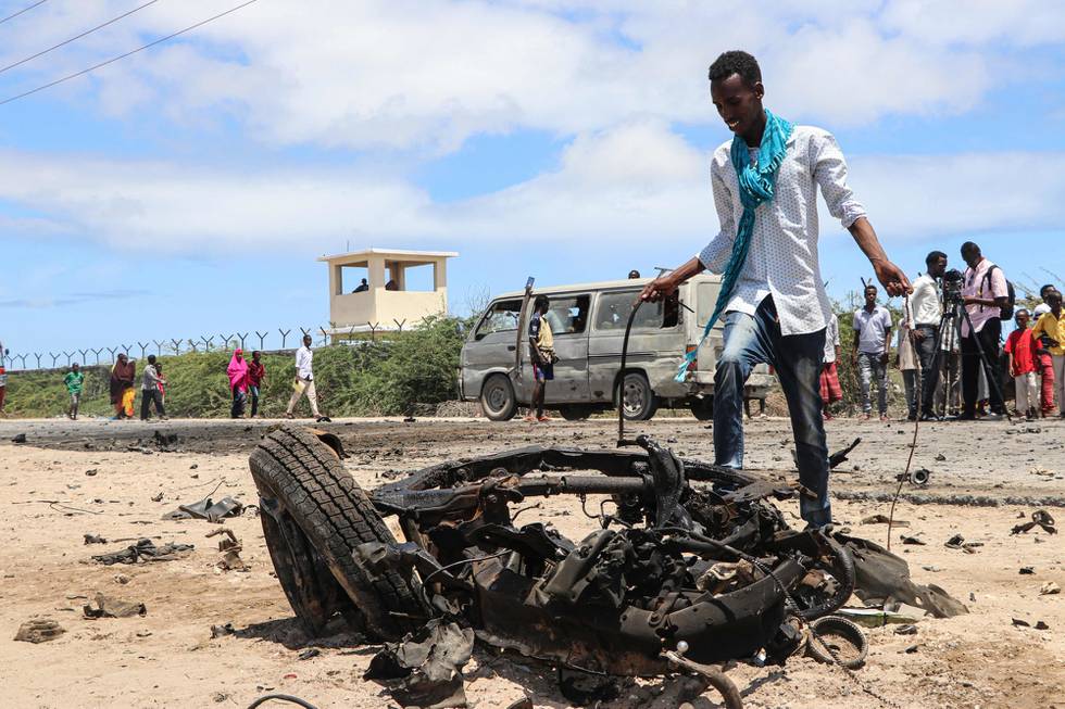 Det islamister har gjort i Afrika er noe av det samme de har gjort i Midtøsten og Afghanistan: De har utnyttet lokale konflikter, skriver Maren Sæbø. Her er restene etter en bilbombe i Mogadisu, Somalia, 2019, etter et angrep fra islamistgruppen al-Shabaab.