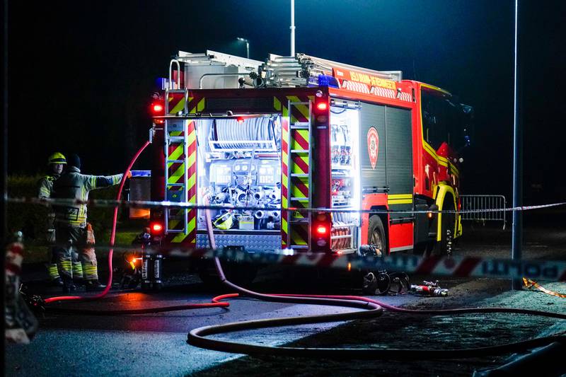 Oslo 20200523. 
Politiet og brannvesenet jobber på stedet der en person er funnet død etter brann i en campingvogn på Bogstad camping i Oslo natt til lørdag.
Foto: Fredrik Hagen / NTB scanpix